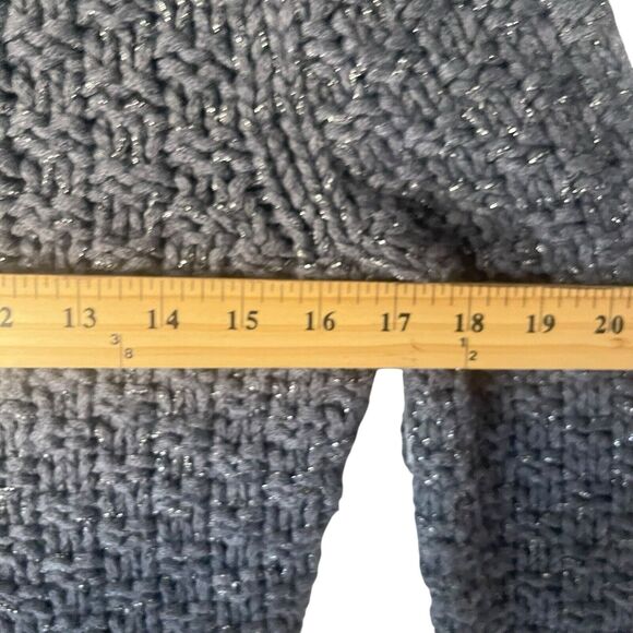Moda International Y2k Large Metallic‎ Wool Blend Fisherman Chunky Knit Sweater - Picture 8 of 9